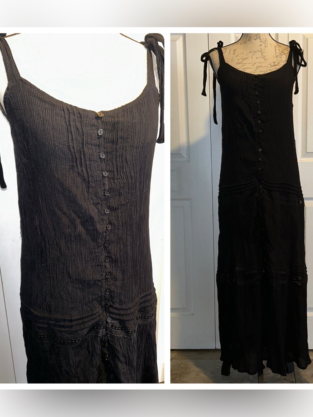 Nordstrom Mila Mae Sleeveless Lightweight Maxi Dress Black sz Medium